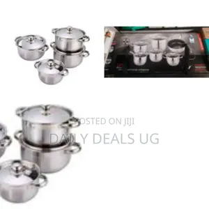 Set of Stainless Steel Cookware Pots and Pans