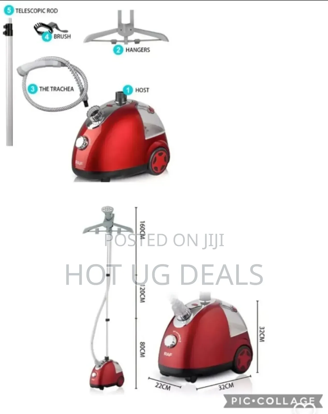 Raf Garment Steamer 1700w | R.3037 - Red