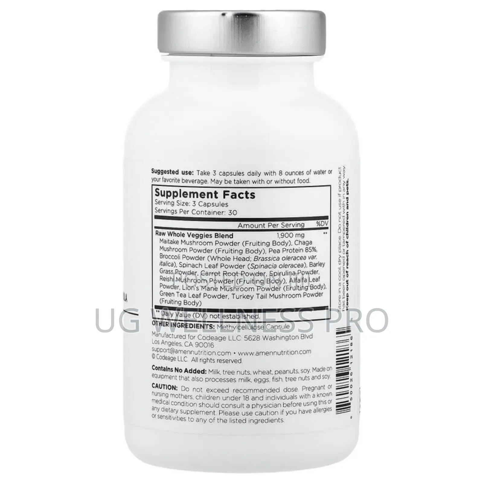 Codeage, Amen, Veggies, 90 Vegetable Capsules