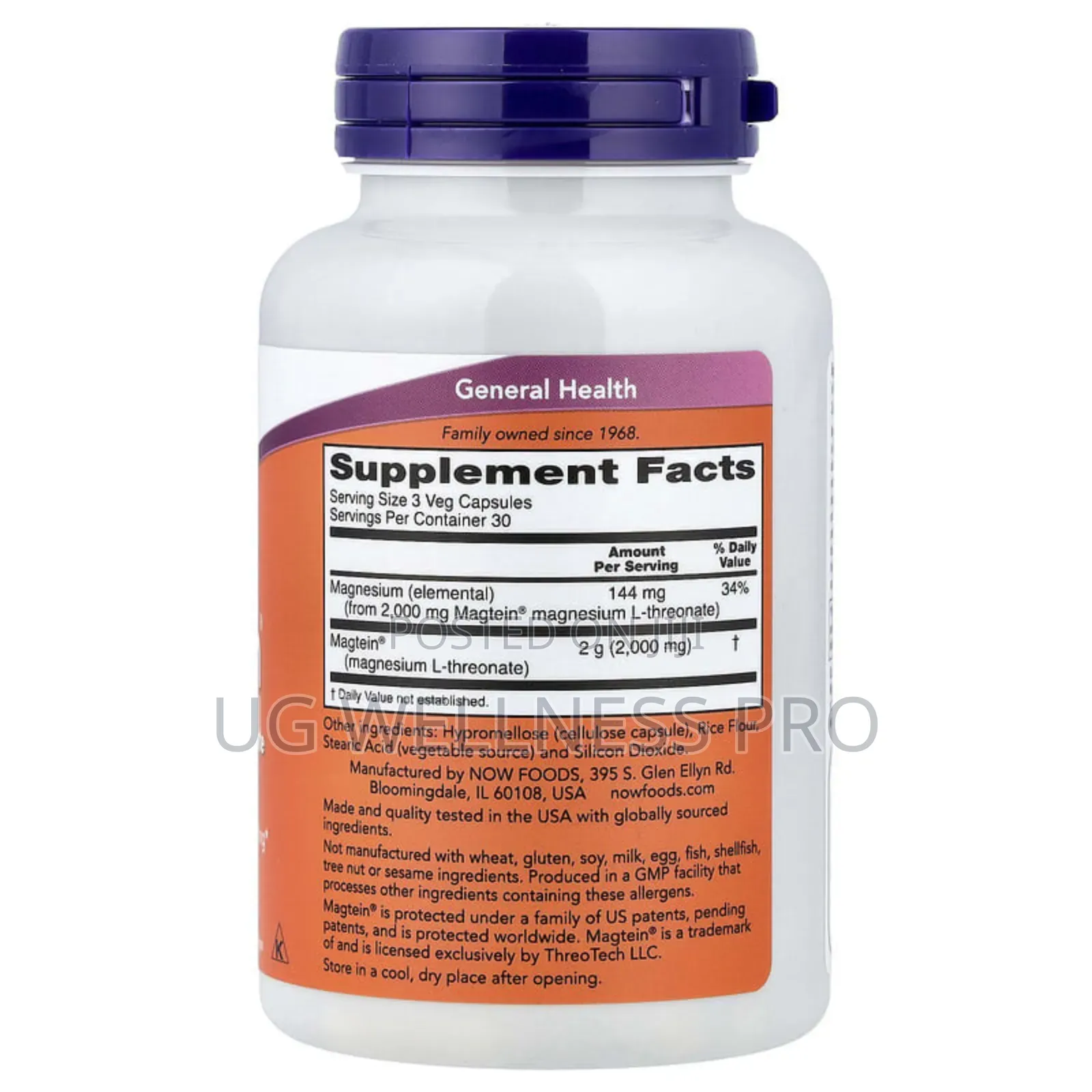 Now Foods, Magtein Magnesium Threonate , 90 Veg Capsules