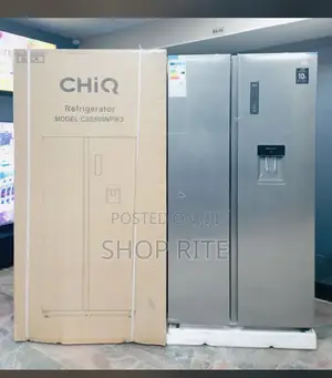 Chiq 800 Liters Side by Side Silver Refrigerator With Water Dispenser