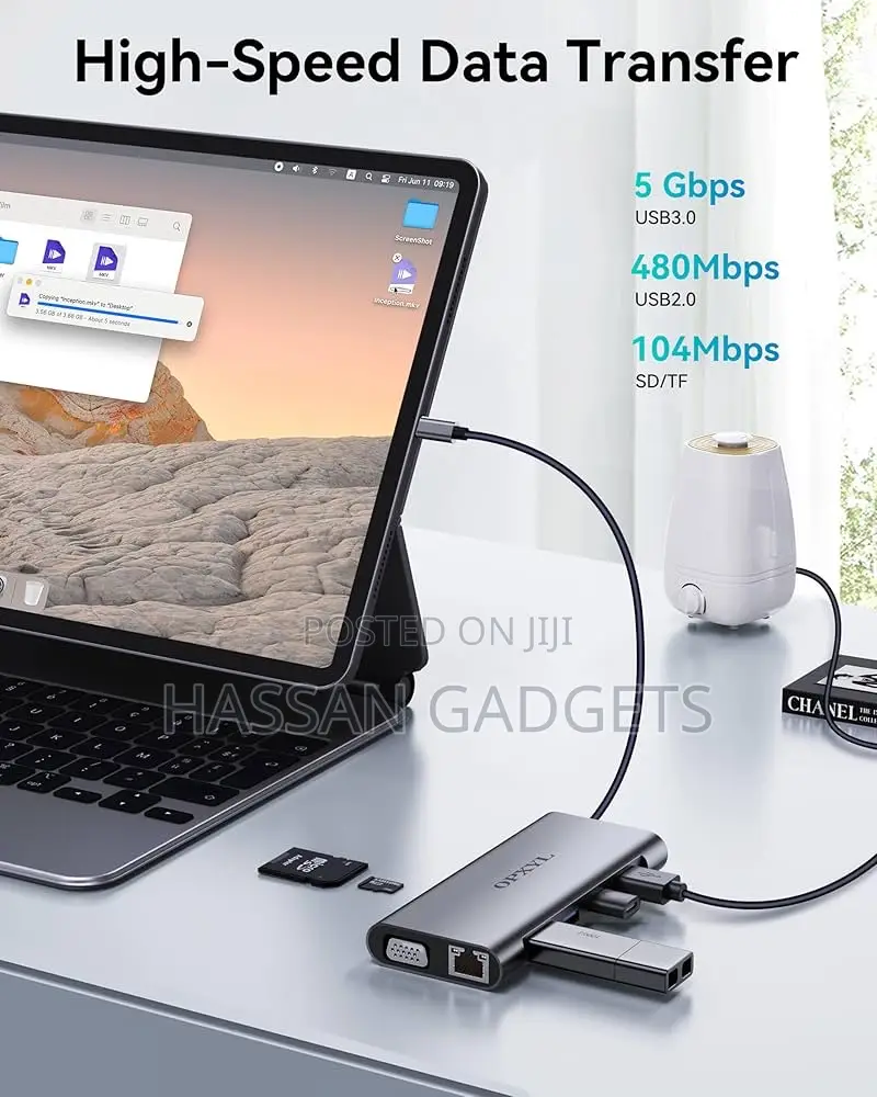 11in 1 Type C to Hdmi Usb 3.0 Vga Ethernet Sd Adapter