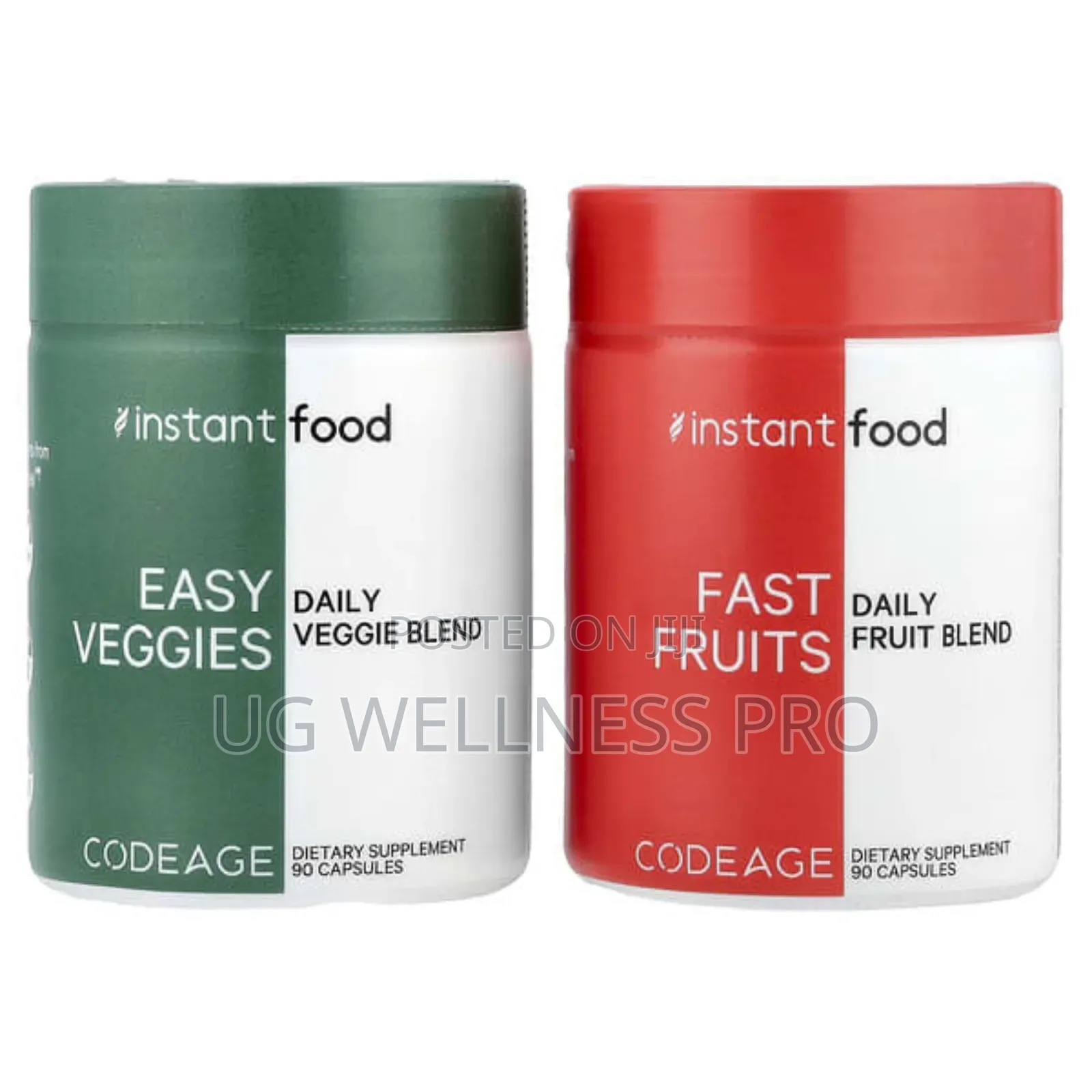Easy Veggies Daily Veggie Blend / Daily Fruit Blend, 2 Bottles 90 Caps