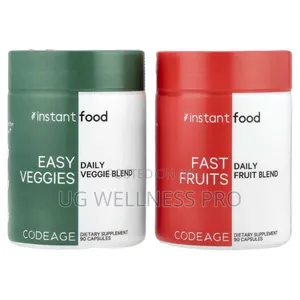 Easy Veggies Daily Veggie Blend / Daily Fruit Blend, 2 Bottles 90 Caps