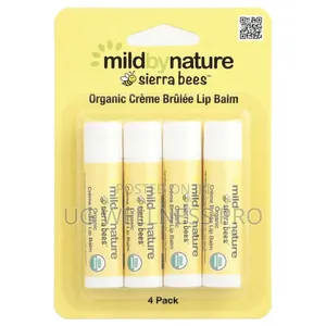 Sierra Beestm, Organic Lip Balms, Creme Brulee, 4 Pack, 4.25 G Each