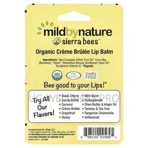 Sierra Beestm, Organic Lip Balms, Creme Brulee, 4 Pack, 4.25 G Each