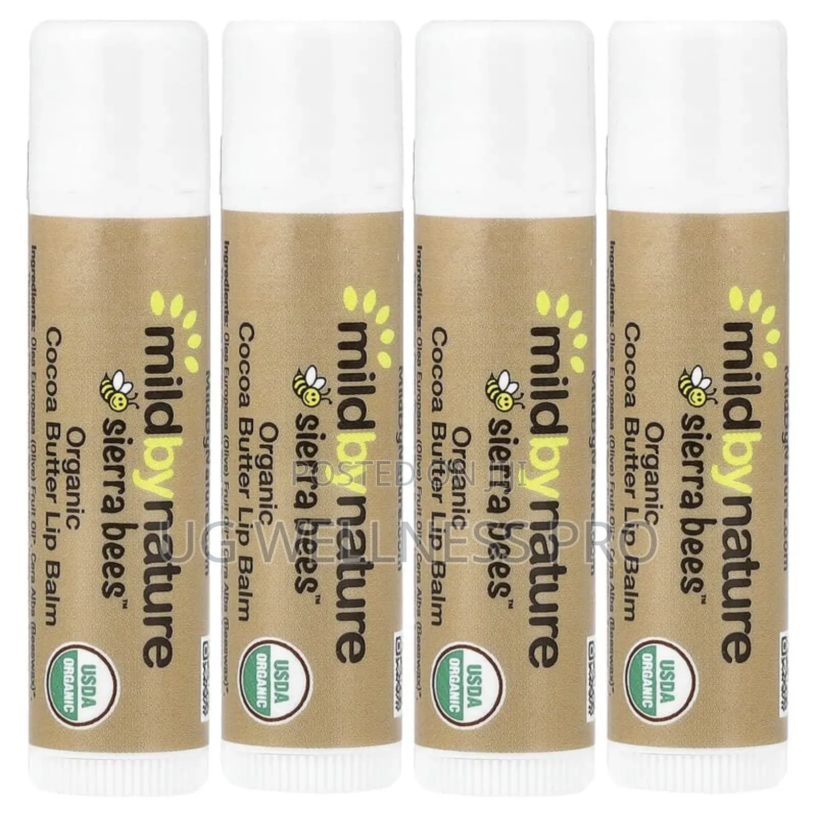 Sierra Bees, Organic Lip Balms, Cocoa Butter, 4 Pack, 4.25 G Each