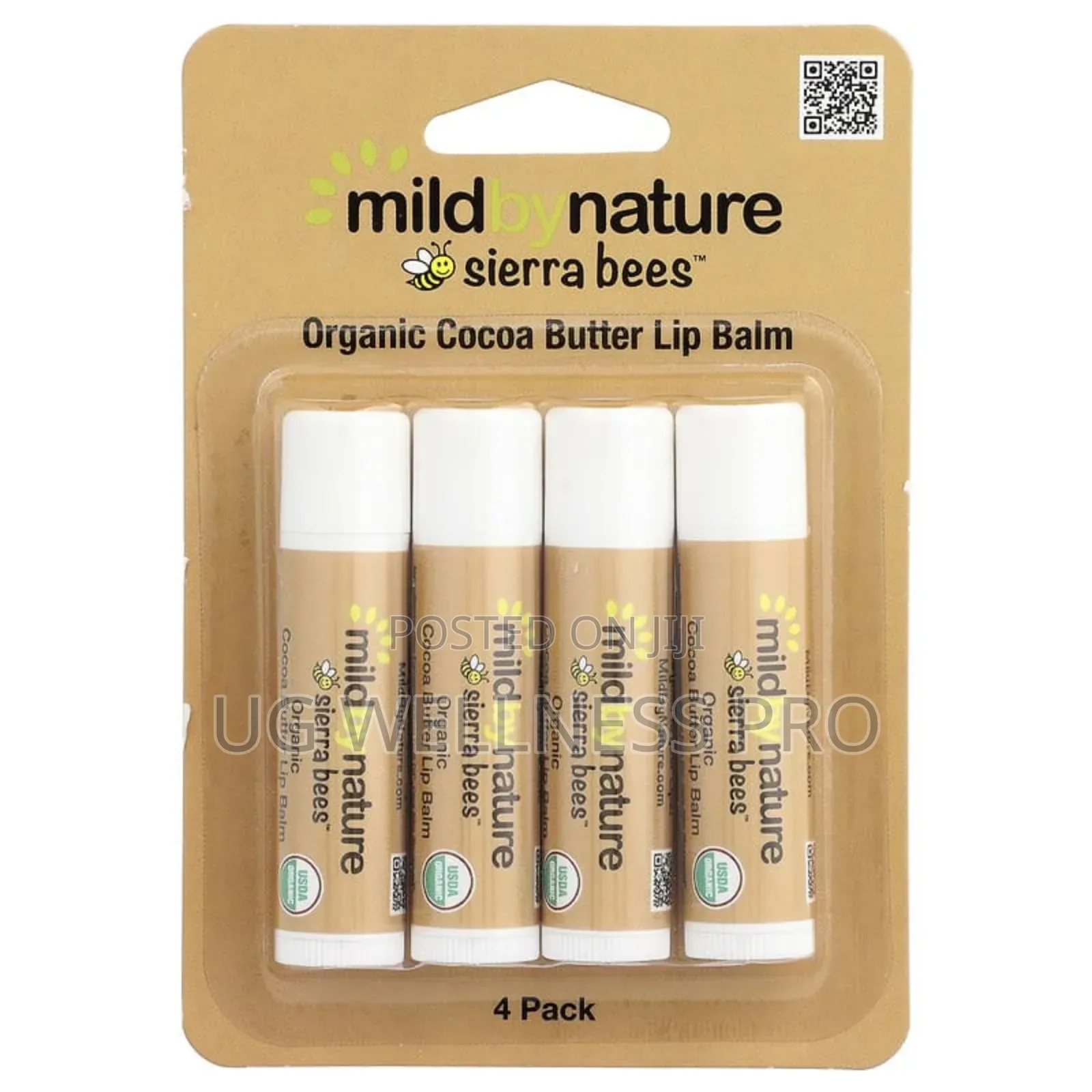 Sierra Bees, Organic Lip Balms, Cocoa Butter, 4 Pack, 4.25 G Each