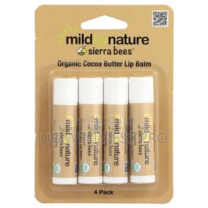 Sierra Bees, Organic Lip Balms, Cocoa Butter, 4 Pack, 4.25 G Each