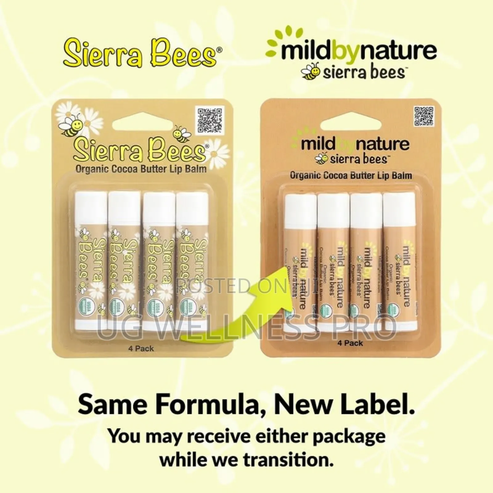 Sierra Bees, Organic Lip Balms, Cocoa Butter, 4 Pack, 4.25 G Each