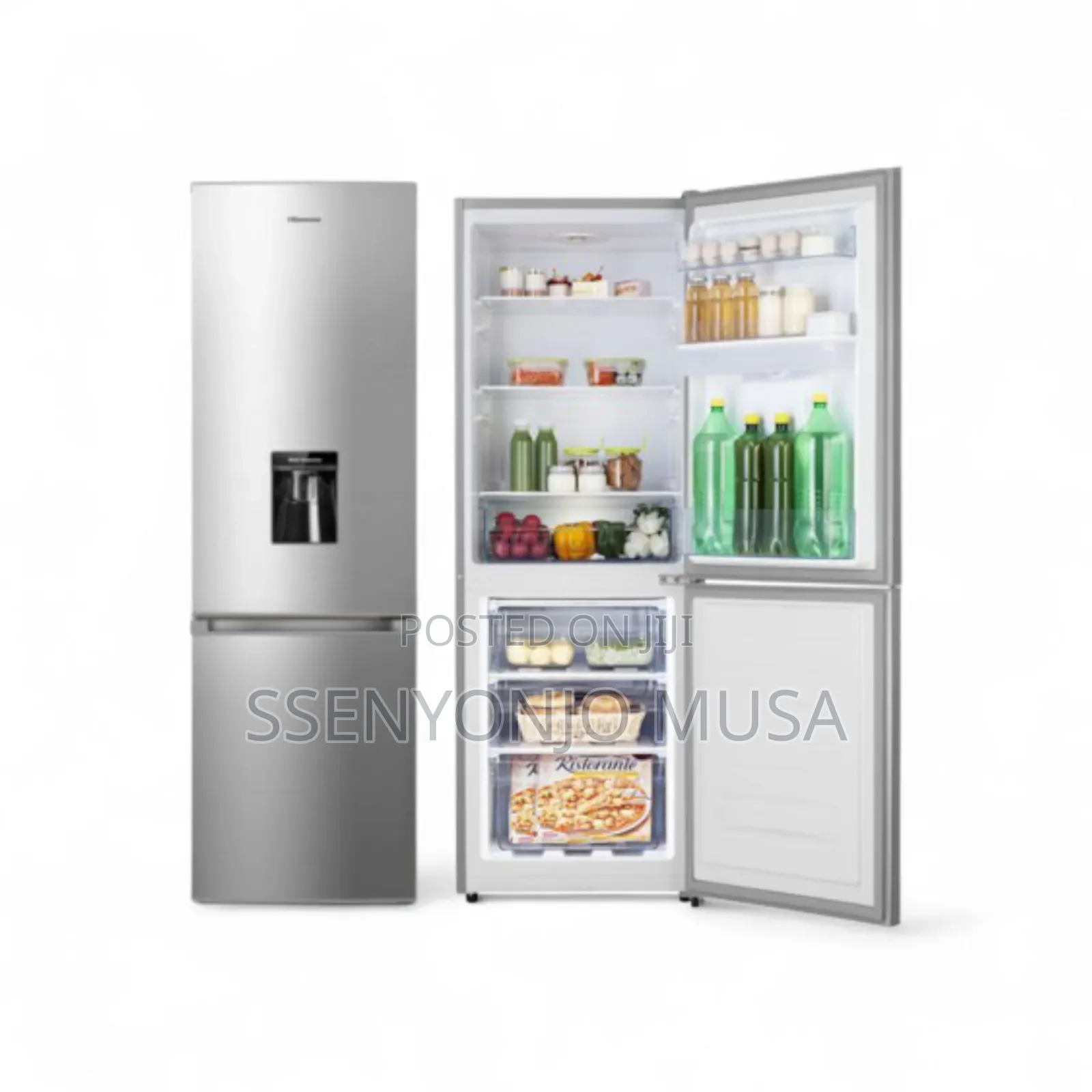 Hisense Fridge 341l Double Door Bottomfreezer With Dispenser- Silver