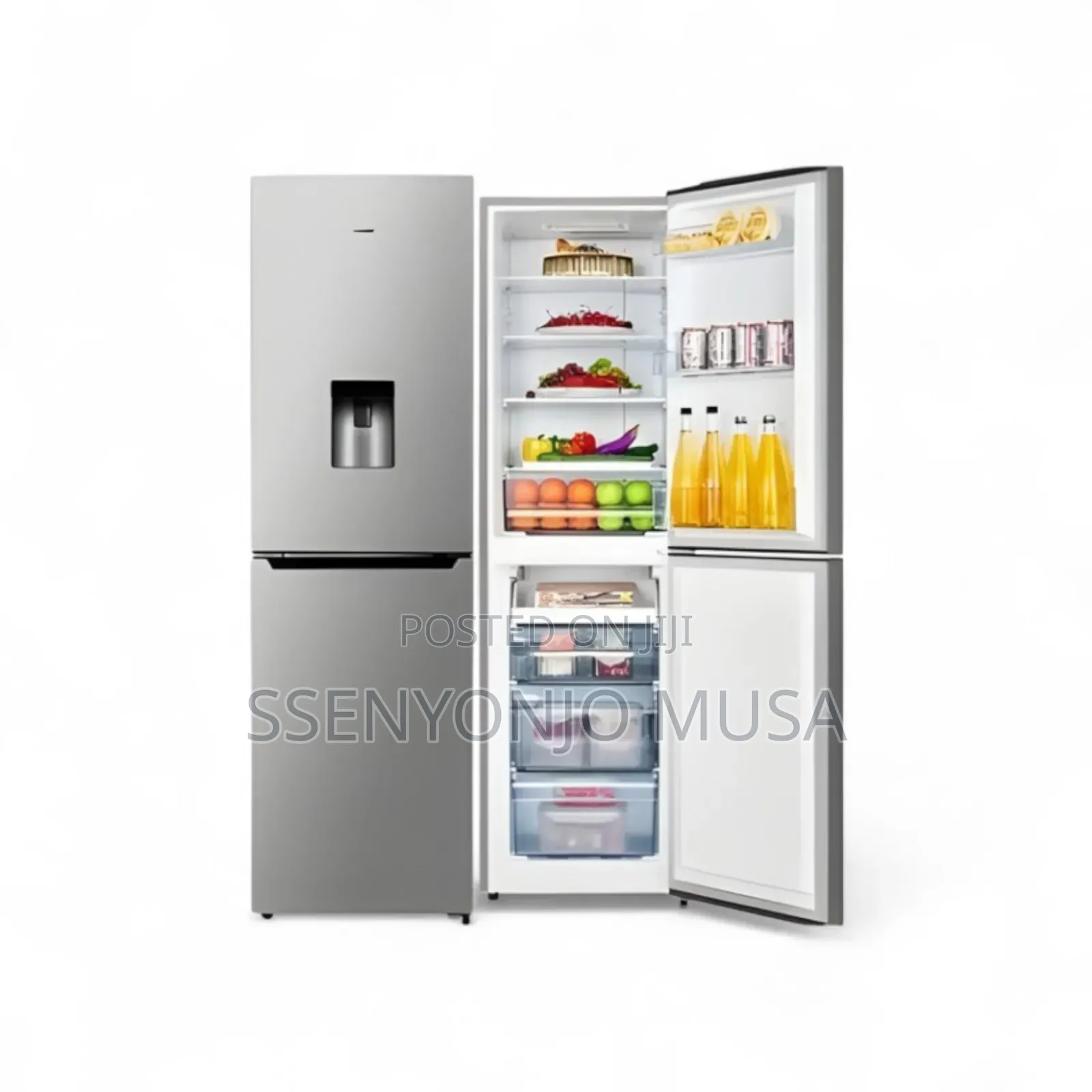 Hisense Fridge 341l Double Door Bottomfreezer With Dispenser- Silver