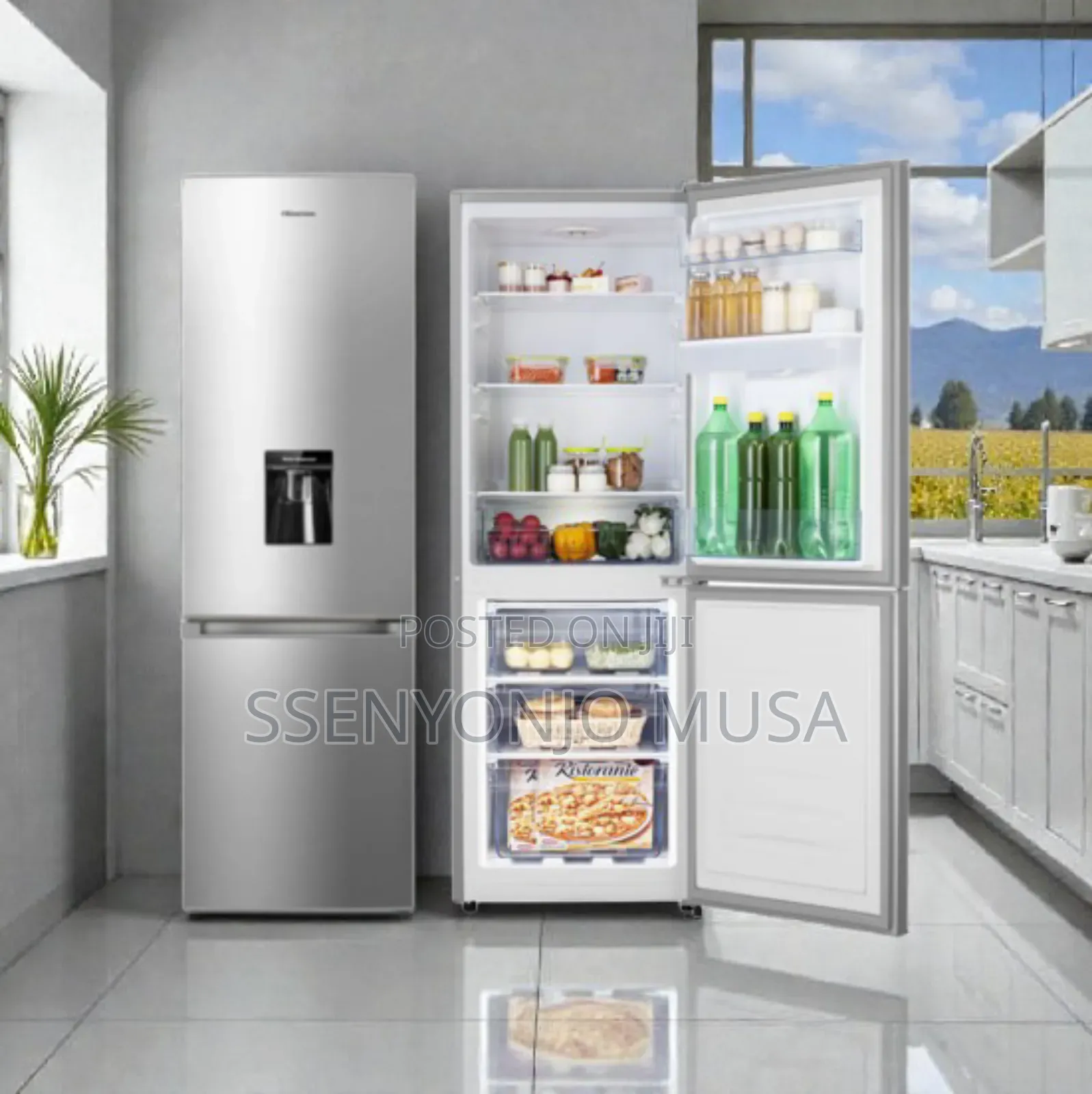 Hisense Fridge 341l Double Door Bottomfreezer With Dispenser- Silver