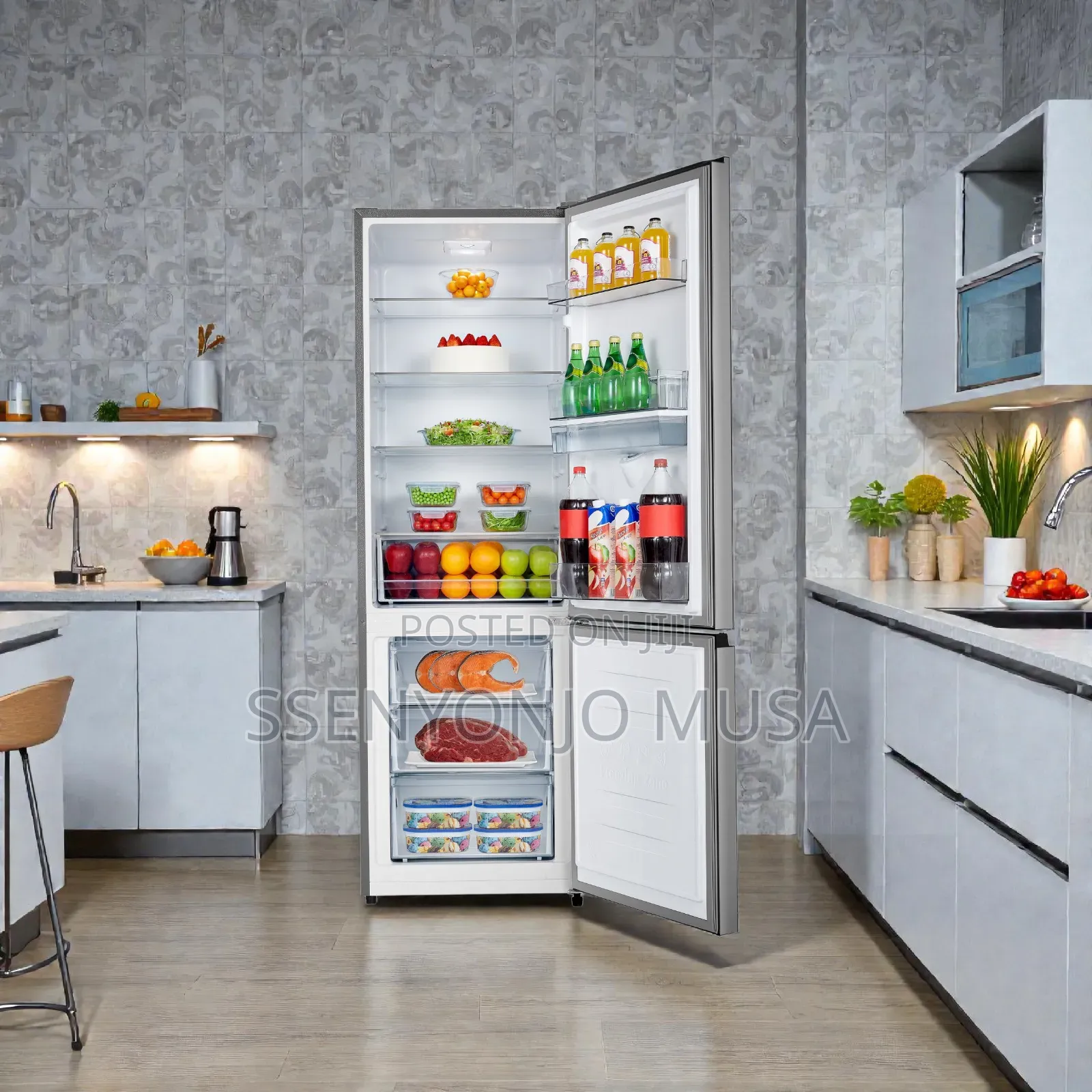 Hisense Fridge 341l Double Door Bottomfreezer With Dispenser- Silver