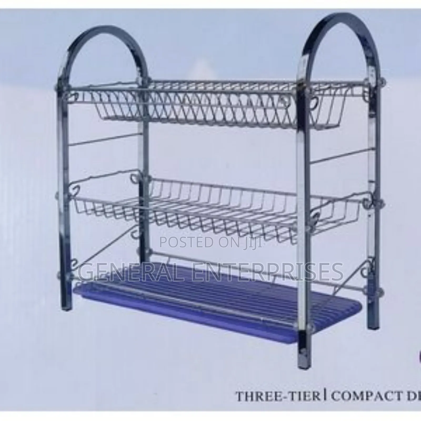 Three-Tier Compact Stainless Steel Dish