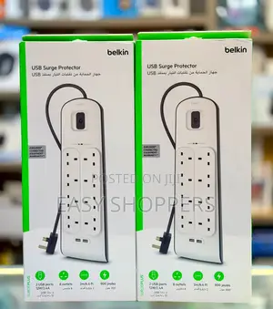 Belkin Surgeplus 8-Outlet Surge Protector With Two Usb Ports.