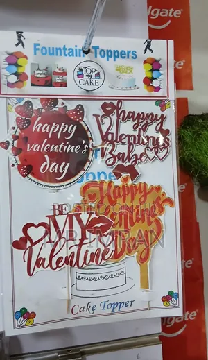 Fountain Toppers Happy Valentine's Day" Cake Toppers.