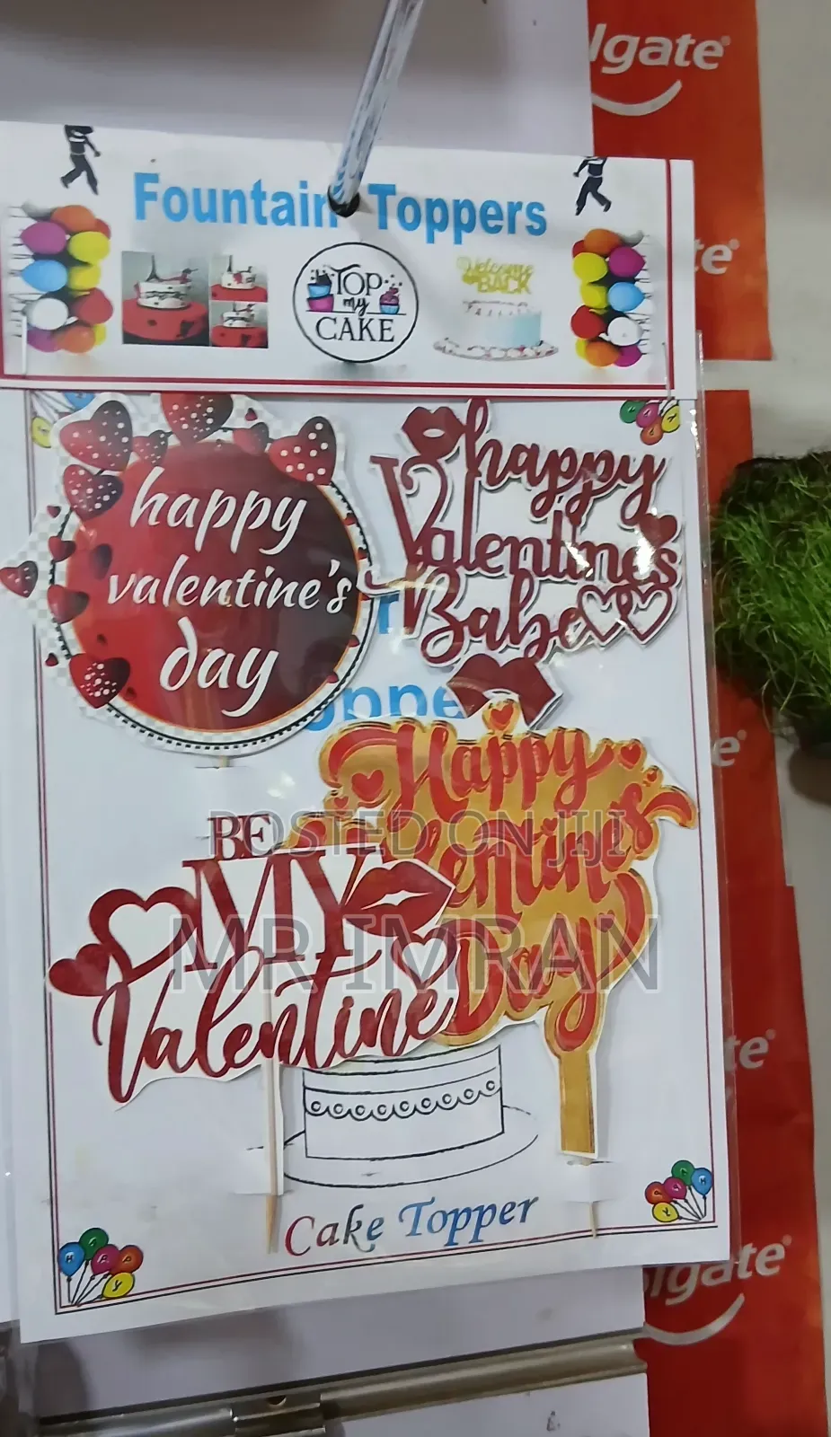 Fountain Toppers Happy Valentine's Day" Cake Toppers.