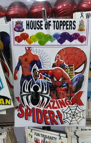 House of Toppers Spiderman Themed Birthday Party Decoration Kit.