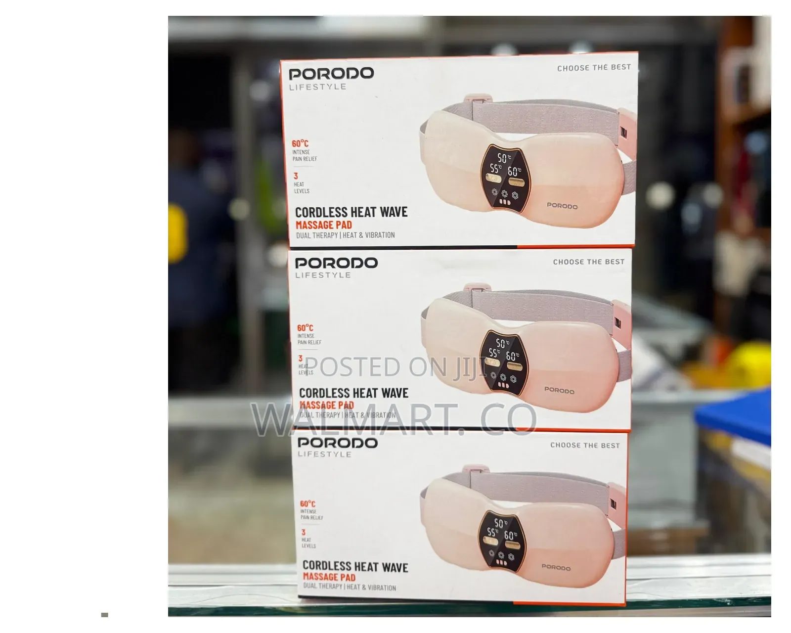 Porodo Dual Wireless Massage Pillow With Heat and Vibration Therapy