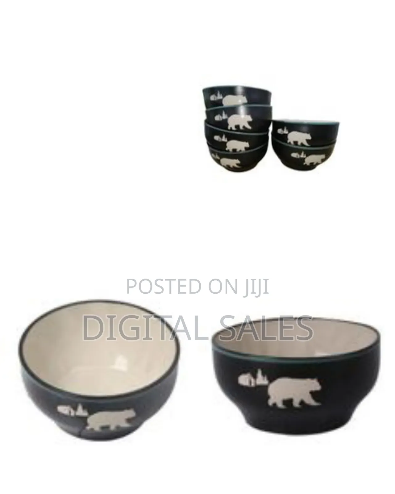 Set of White River Black Bear Bass Pro Shops Ceramic Bowls.