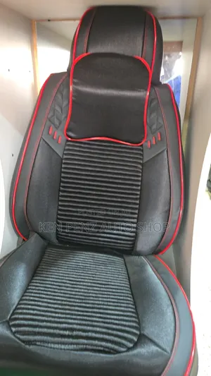 Black and Red Synthetic Leather Universal Seat Covers