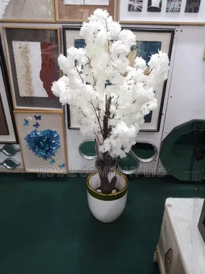 White Artificial Flower Plant With Pot