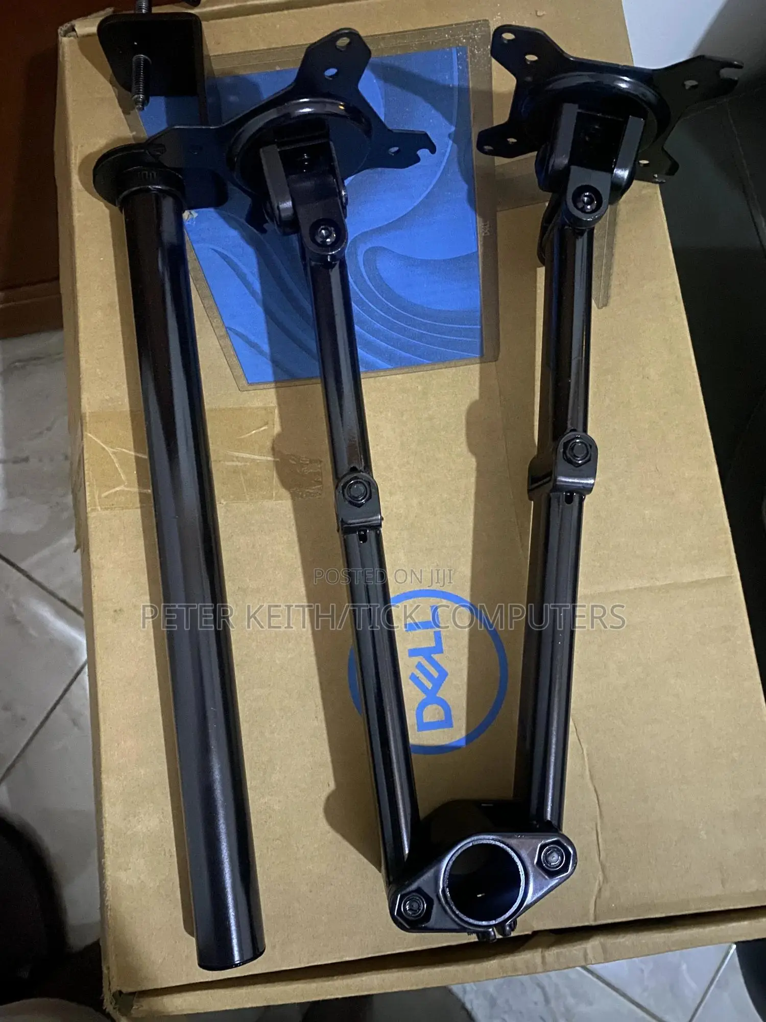 All Vesa Mount,Angle And Height Adjustable Double Monitor Table Stand.
