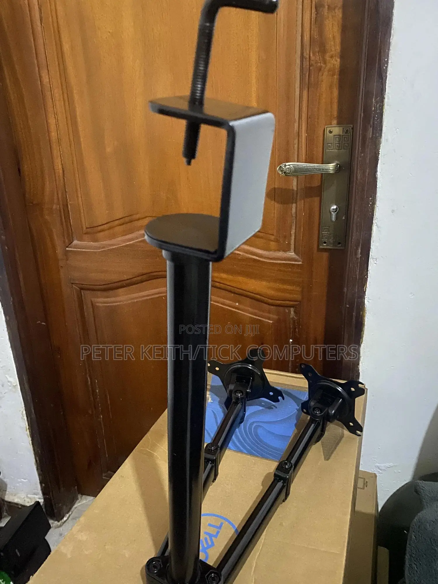 All Vesa Mount,Angle And Height Adjustable Double Monitor Table Stand.