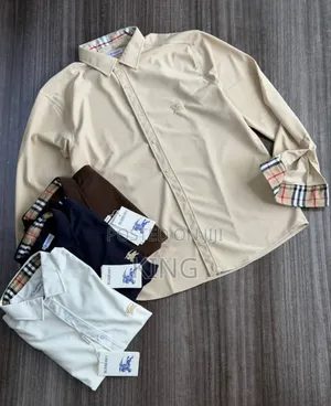 Black Burberry Slim-Fit Stretch Cotton Button-Down Shirt