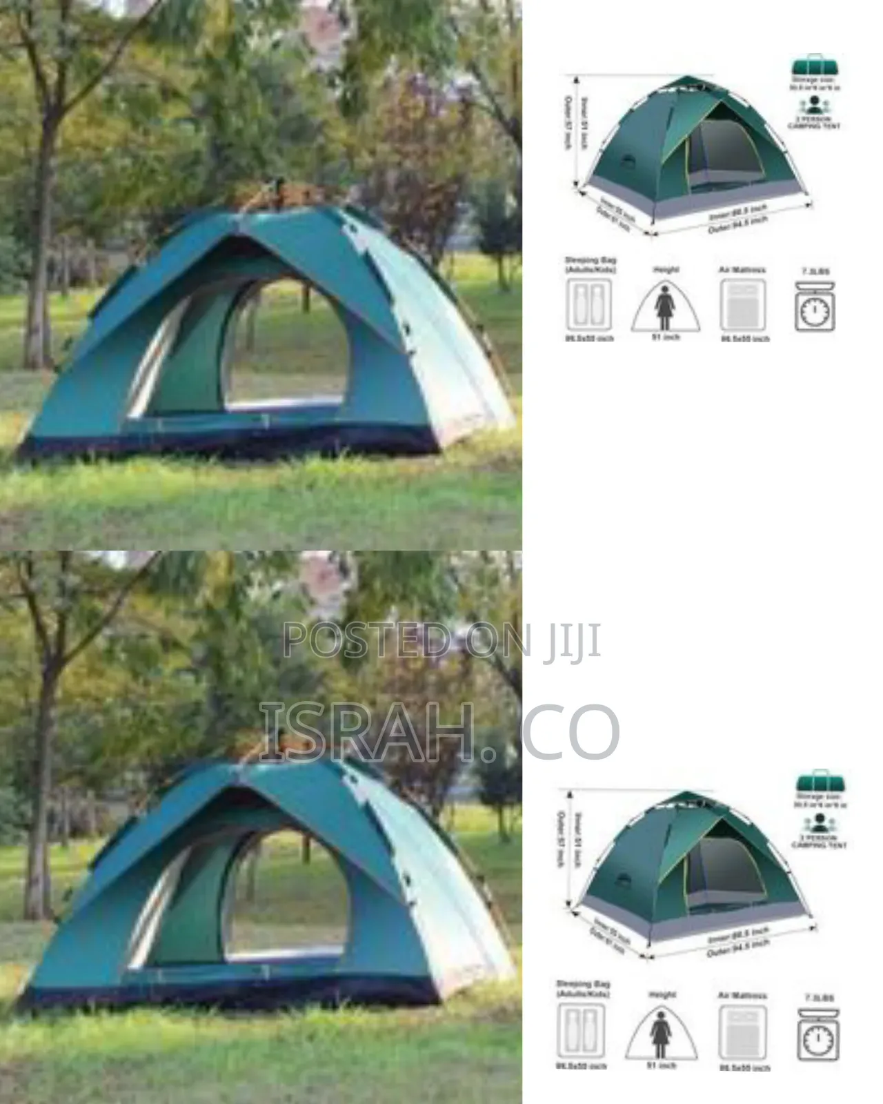 6people Green Dome Auto Camping Tent