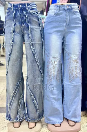Women's Ripped High-Waisted Bell Bottom Jeans