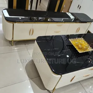 Tv Stand and Center Table Set Marble Topped