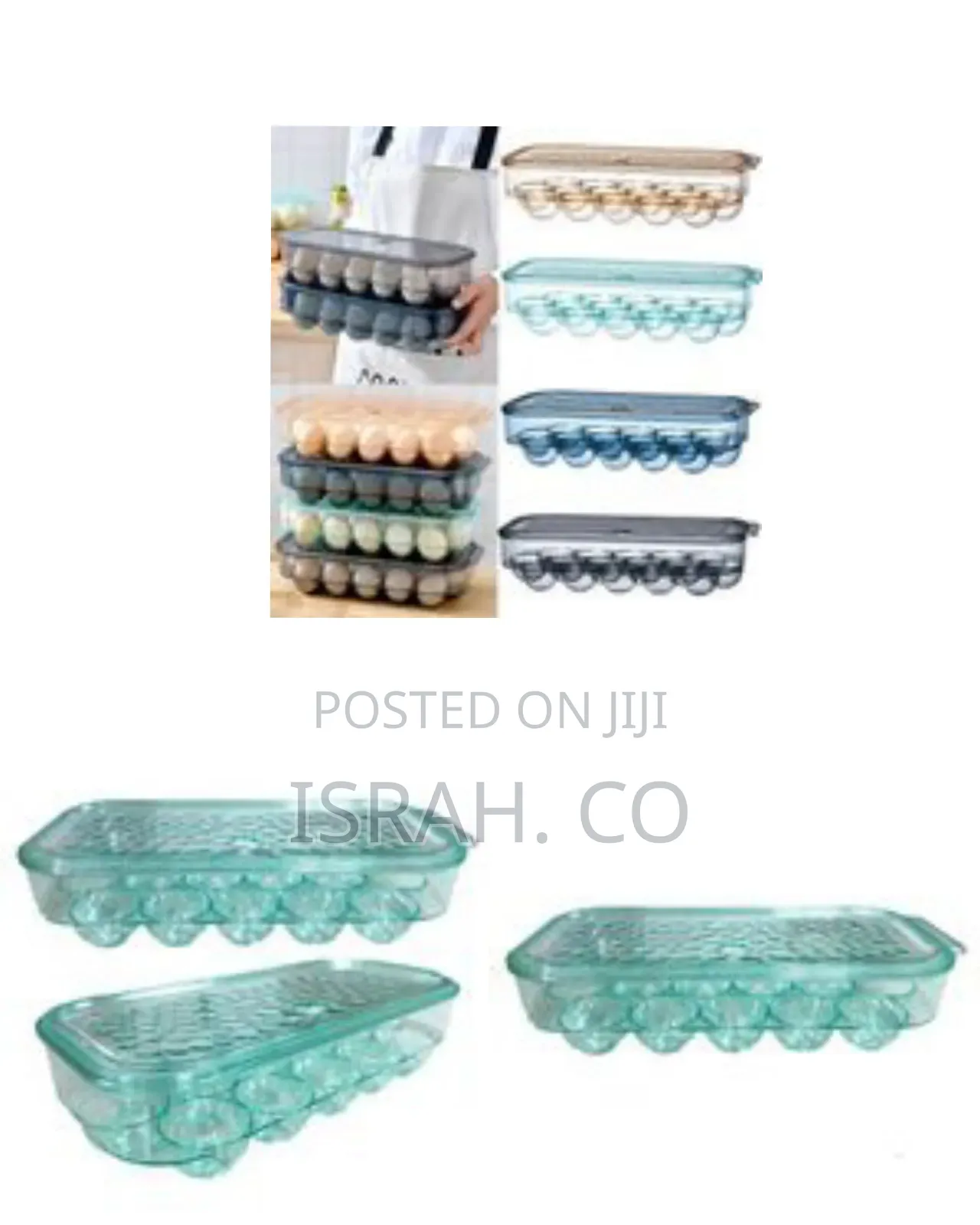 16 Egg Tray Holder for Refrigerator, Stackable
