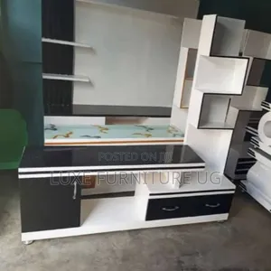 Tv Stand Single Shelf/ Black and White