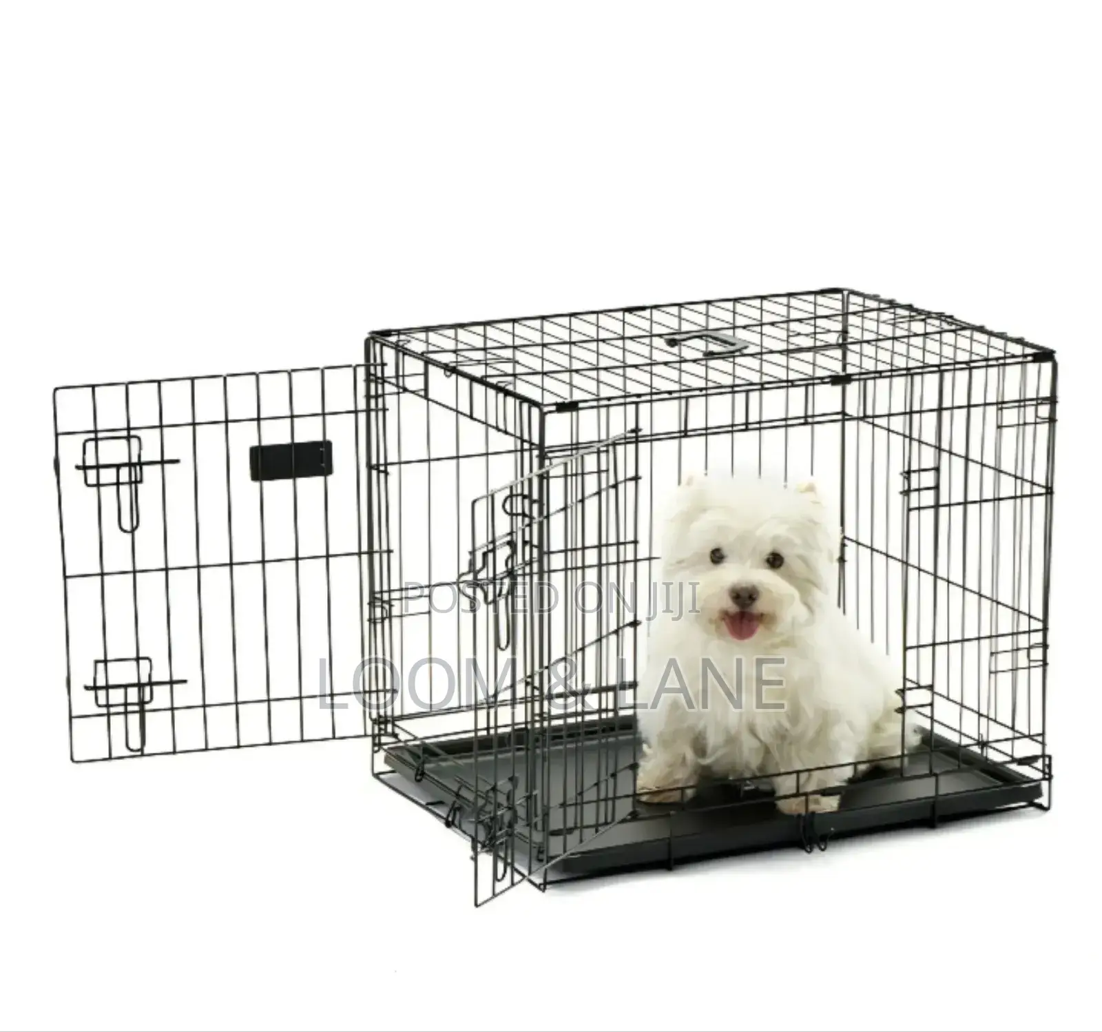 Black, Foldable Metal Pet Crate or Cage