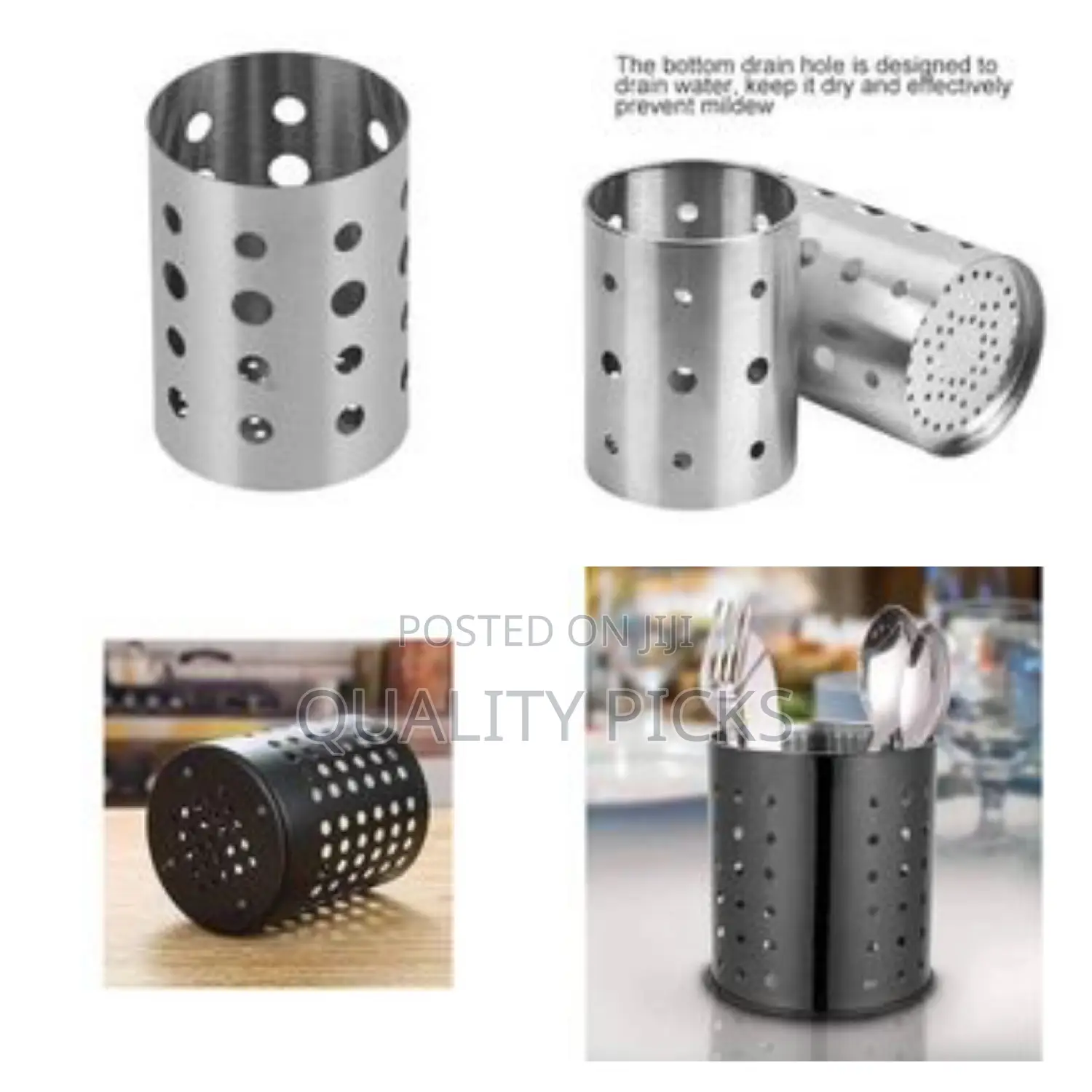 Stainless Steel Cutlery Holder With Handle