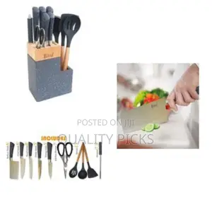 11-Piece Stainless Steel Knife and Utensil Set With Storage Block