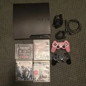 Sony Ps3 Console W/ 2 Controllers + 10 Games