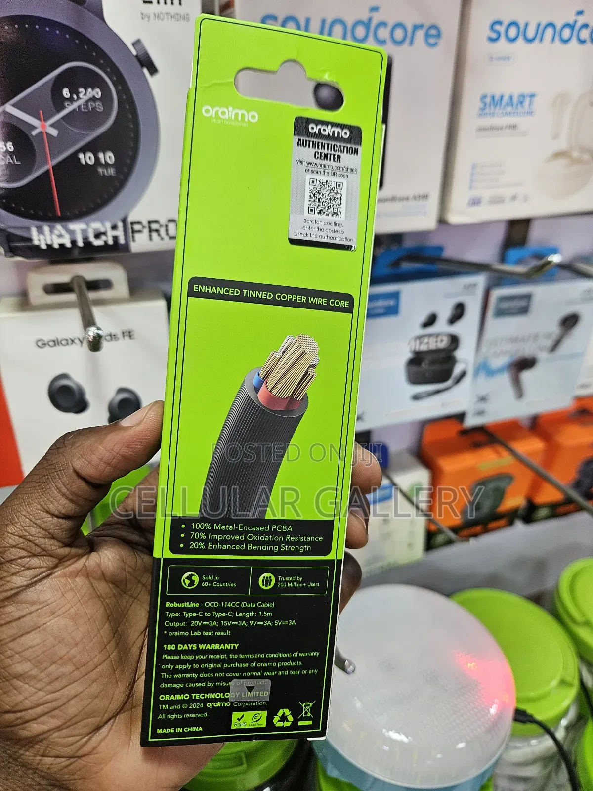 Oraimo Type-C to Type-C Cable 60w 1.5m