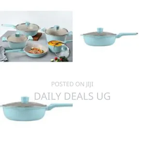 Non-Stick Ceramic or Granite Cookware Set in a Light Blue