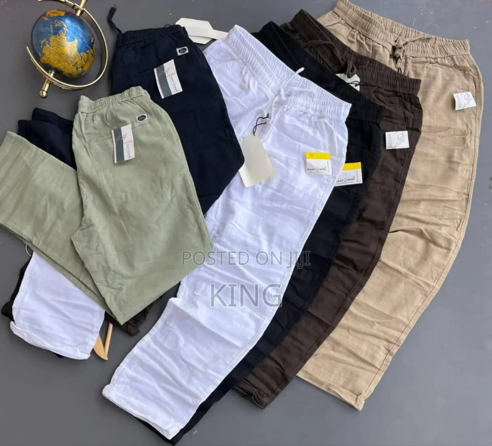 Linen Trousers Available in Various Colors and Sizes.