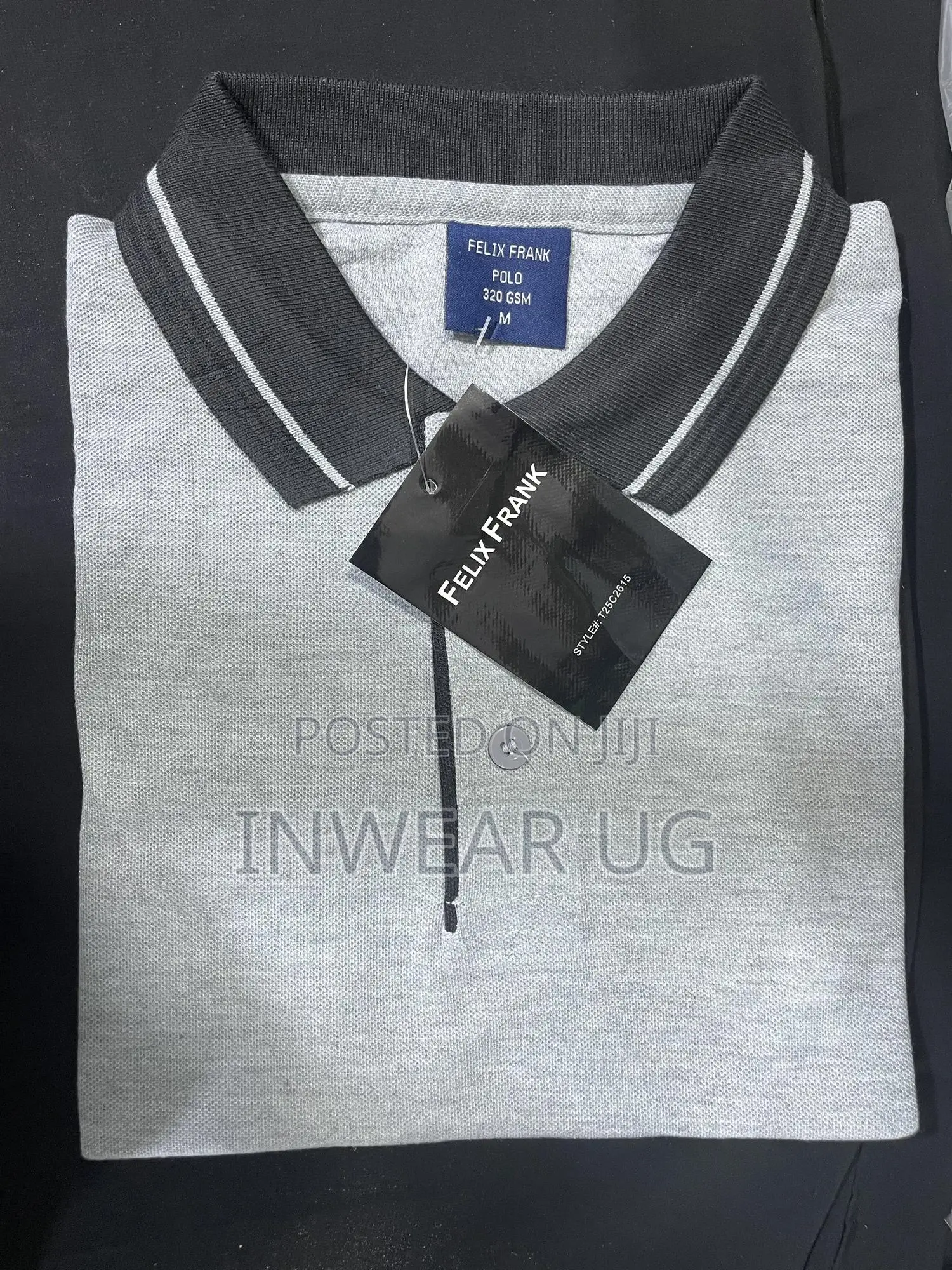 Gray Tshirts With Black Collars