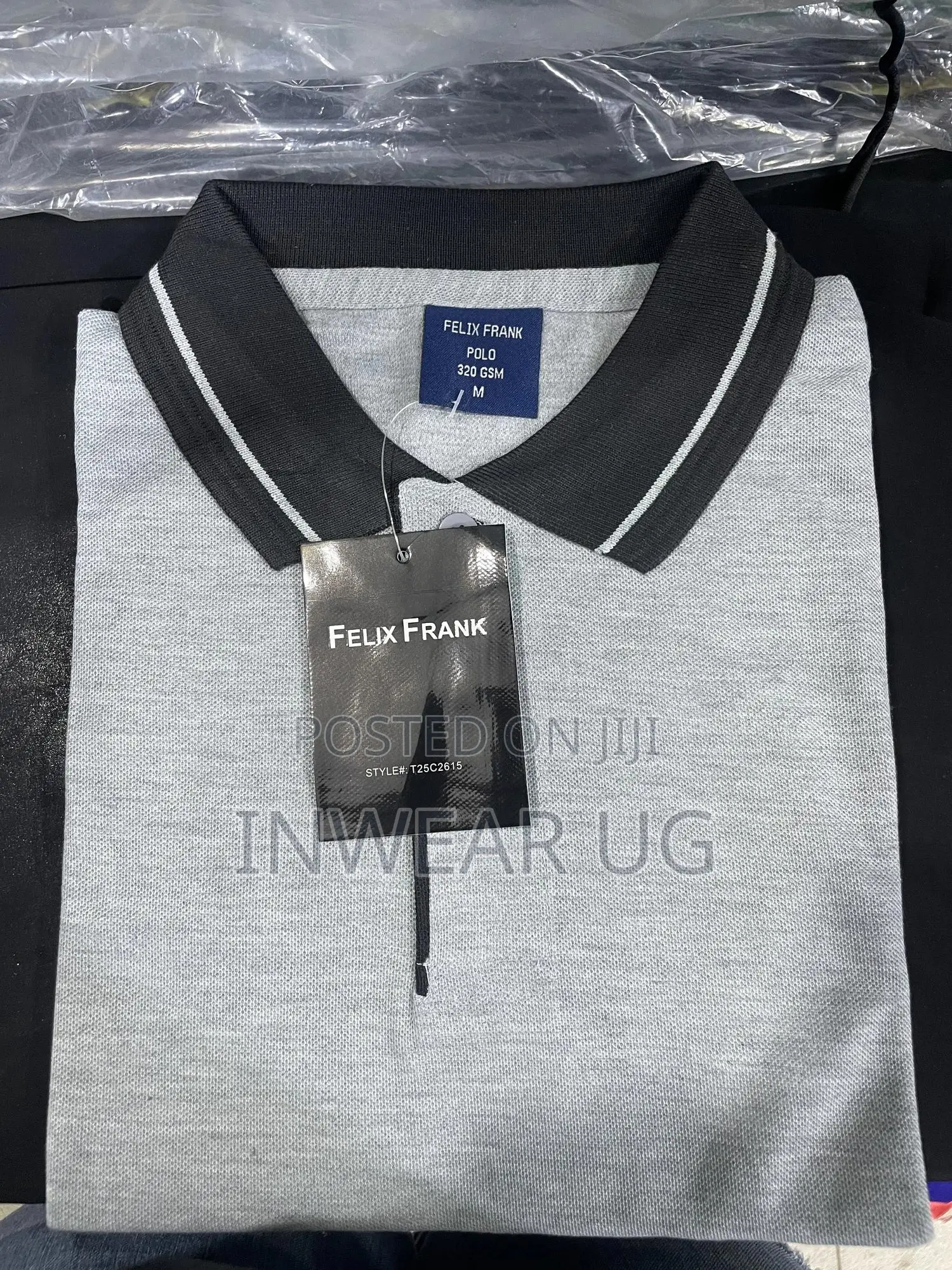 Gray Tshirts With Black Collars
