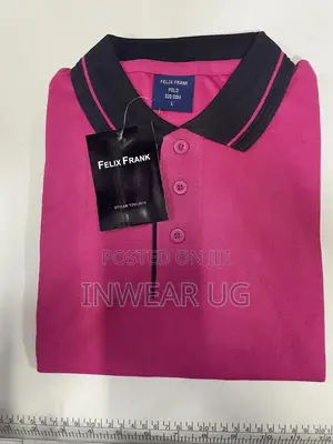 Pink Tshirts With Black Collars