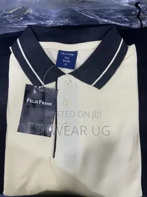 Cream Tshirts With Black Collars