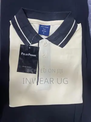 Cream Tshirts With Black Collars
