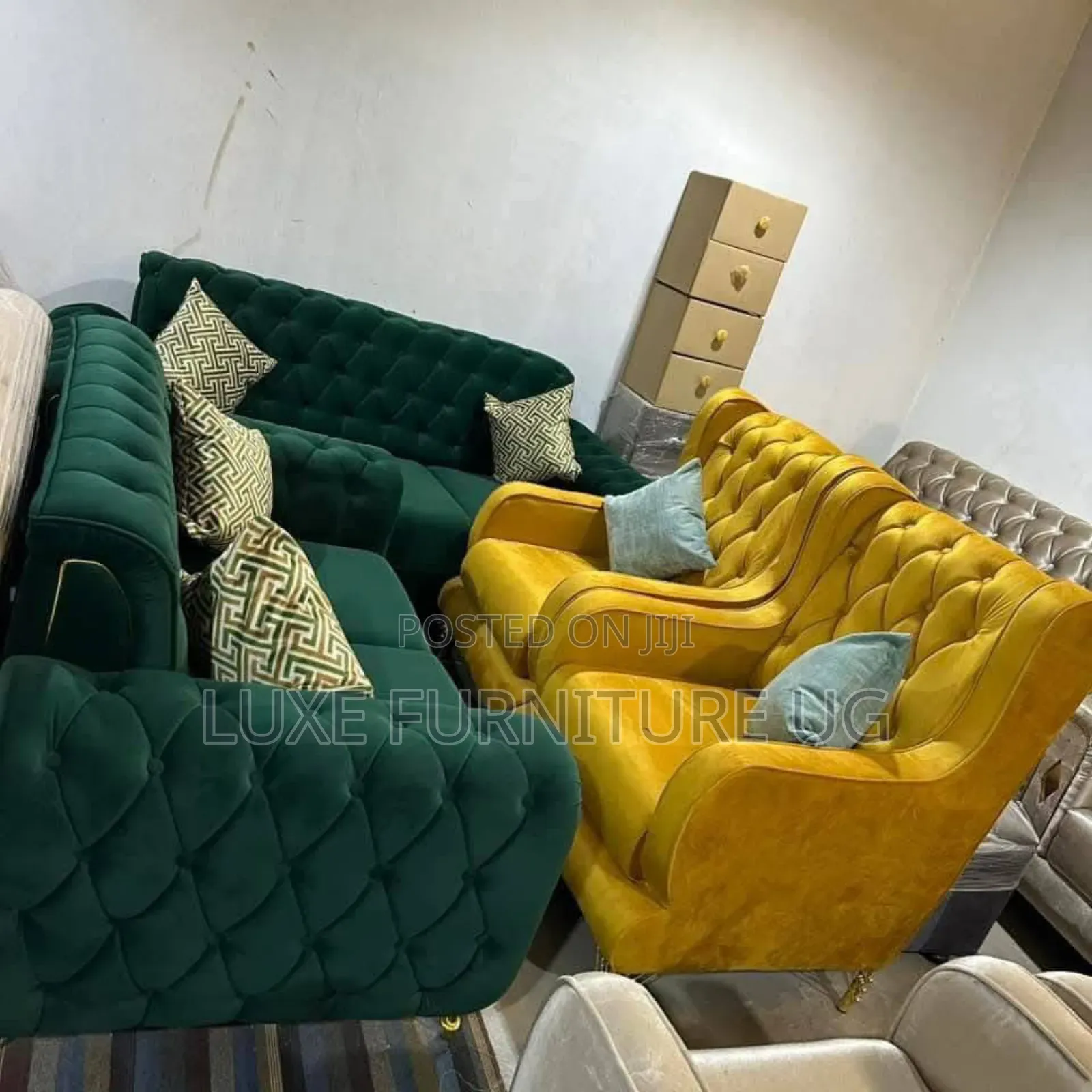 Executive Sofa 7seater Greenish Yellow