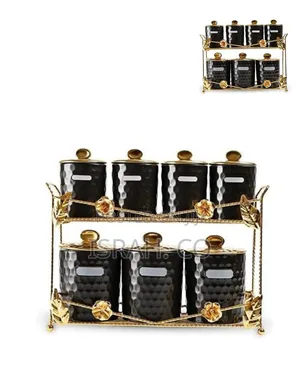 Life Smile 7piece Porcelain Food Storage Canister Organizer Set