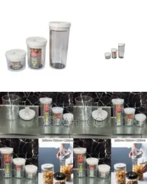 3pcs Transparent Plastic Sealed Cans, Storage Jars for Kitchen Food